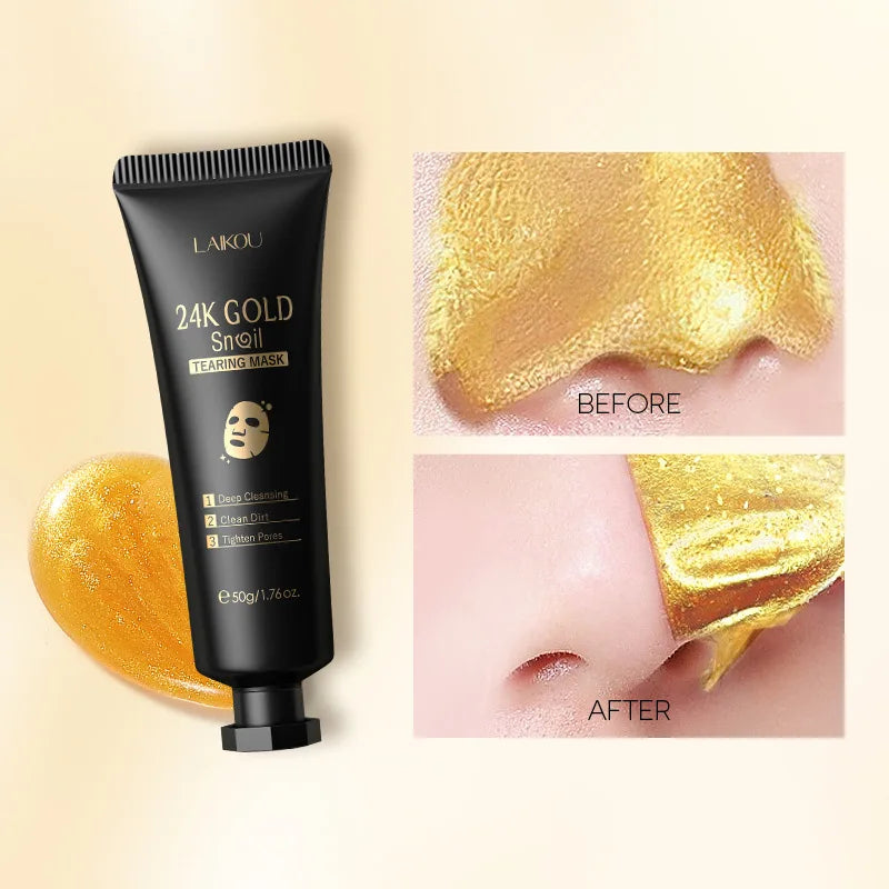 LAIKOU 24K Gold Sakura Peel-Off Gezichtsmasker – Mee-eter Verwijdering & Anti-Rimpel