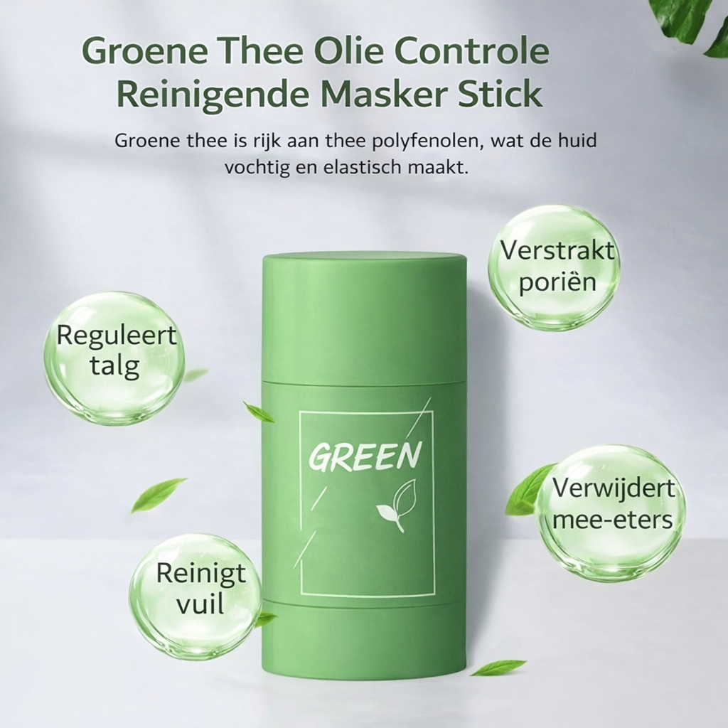 Green Tea Mask Stick | Tegen Acne & Mee-eters | Diepe Reiniging