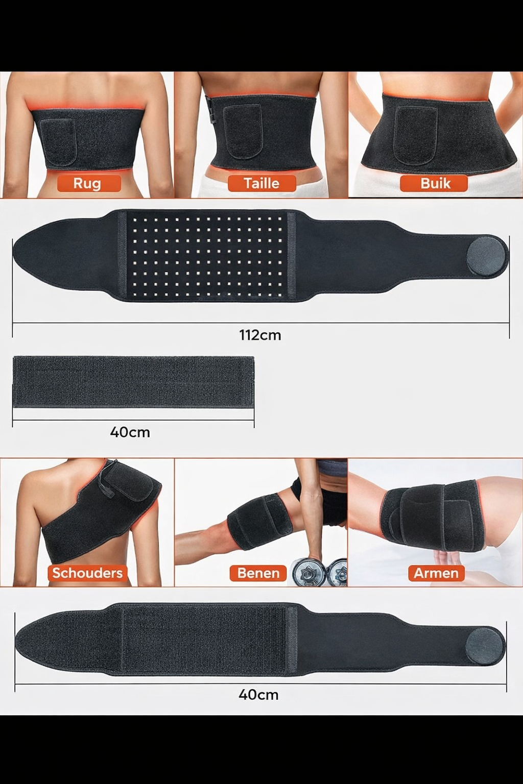 LED Infrarood Therapie Gordel - Rug & Spier Herstel