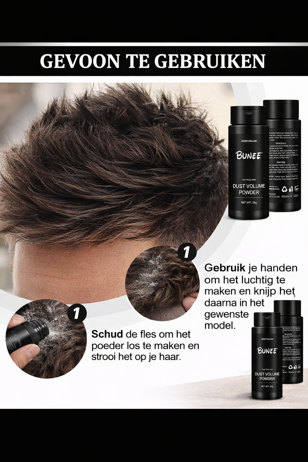 Haar Volume Poeder – Instant Volume & Olie Controle voor Mannen en Vrouwen