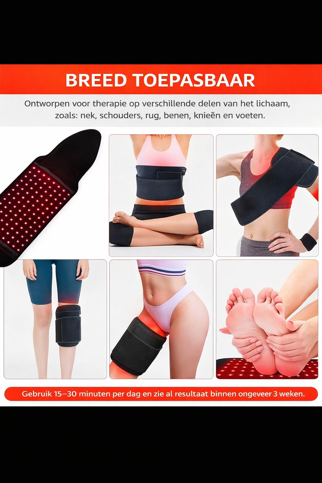LED Infrarood Therapie Gordel - Rug & Spier Herstel